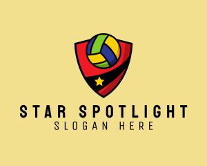 Star Volleyball Team Shield logo design