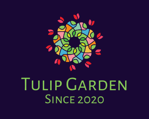 Tulips - Colorful Ornamental Bouquet logo design