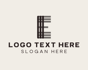 Textile - Elegant Stripes Letter E logo design