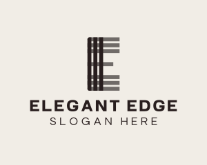 Elegant Stripes Letter E logo design