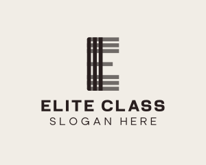 Elegant Stripes Letter E logo design