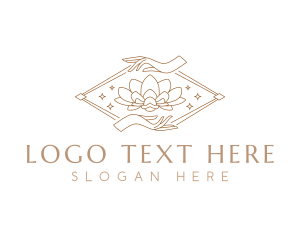 Skincare - Elegant Hand Lotus logo design