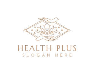 Elegant Hand Lotus logo design