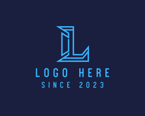 Modern Tech Letter L logo design