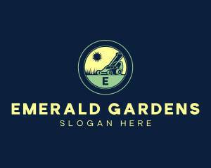 Gardening Lawn Mower Landscaping logo design