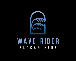Surfer - Water Waves Archway logo design