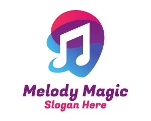 Song - Multicolor Gradient Note logo design