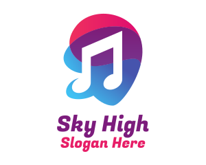 Music Player - Multicolor Gradient Note logo design