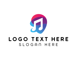 Multicolor Gradient Note  logo design