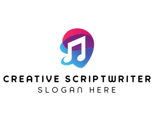 Multicolor Gradient Note  logo design