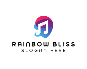 Multicolor Gradient Note  logo design