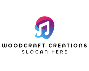 Multicolor Gradient Note  logo design