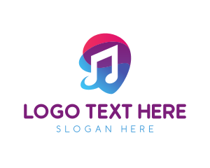 Orchestra - Multicolor Gradient Note logo design