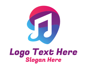 Pop Music - Multicolor Gradient Note logo design