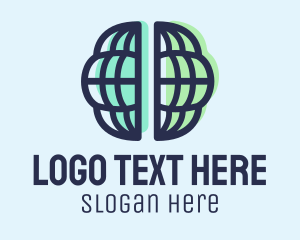 Thinking - International Brain Globe logo design