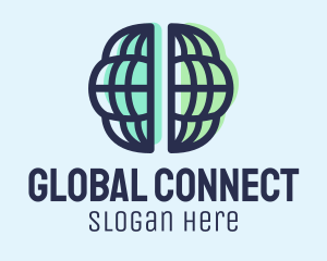 International - International Brain Globe logo design