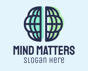 Psychologist - International Brain Globe logo design