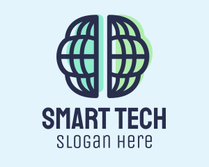 Smart - International Brain Globe logo design