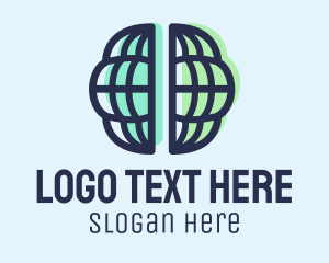 Psychology - International Brain Globe logo design