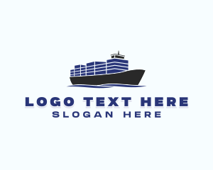 Ship - Cargo Ship Transport logo design