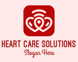 Heart Signal Location App logo design