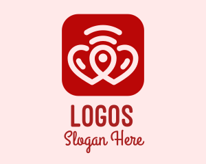 Mobile Application - Heart Signal Location App logo design