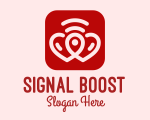 Heart Signal Location App logo design