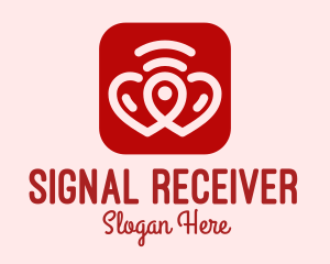 Heart Signal Location App logo design