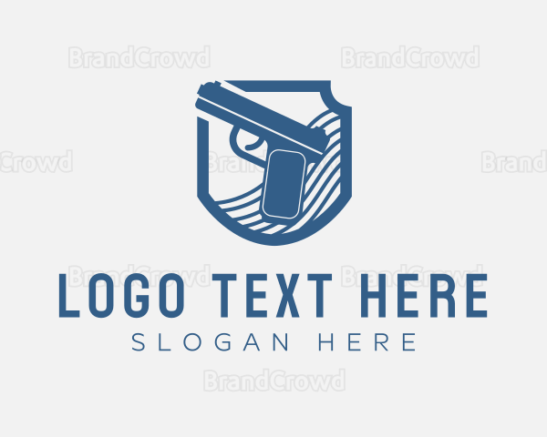 Blue Gun Weapon Logo