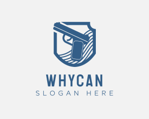 Blue Gun Weapon Logo