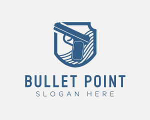 Gun - Blue Gun Weapon logo design
