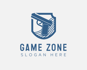 Blue Gun Weapon logo design