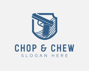 Gun - Blue Gun Weapon logo design