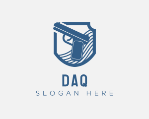 Shooting Gallery - Blue Gun Weapon logo design