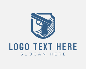 Blue Gun Weapon Logo