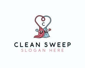 Custodian - Cleaning Janitorial Mop logo design