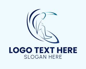 Water - Tropical Ocean  Surfing logo design