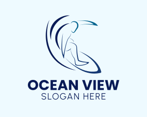 Tropical Ocean  Surfing logo design