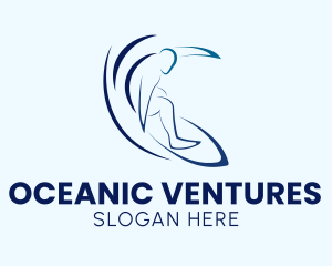 Tropical Ocean  Surfing logo design