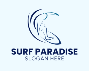 Tropical Ocean  Surfing logo design