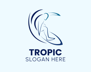 Tropical Ocean  Surfing logo design