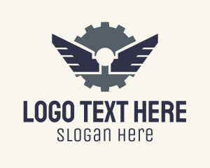 Mechanical Gear Wings logo design