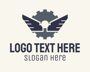 Steampunk - Mechanical Gear Wings logo design