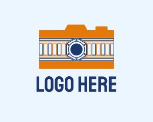Photgraphy - Camera Train Lens logo design