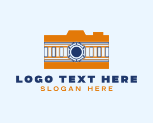 Vlogger - Camera Train Lens logo design