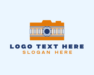 Transport - Camera Train Lens logo design