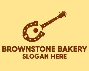 Brown Horseshoe Guitar logo design