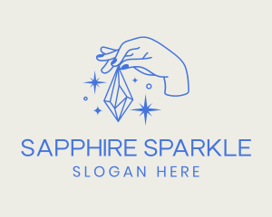 Sparkle Crystal Hand  logo design