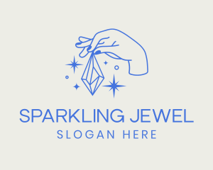 Sparkle Crystal Hand  logo design