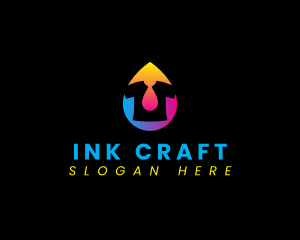 Shirt Ink Droplet logo design